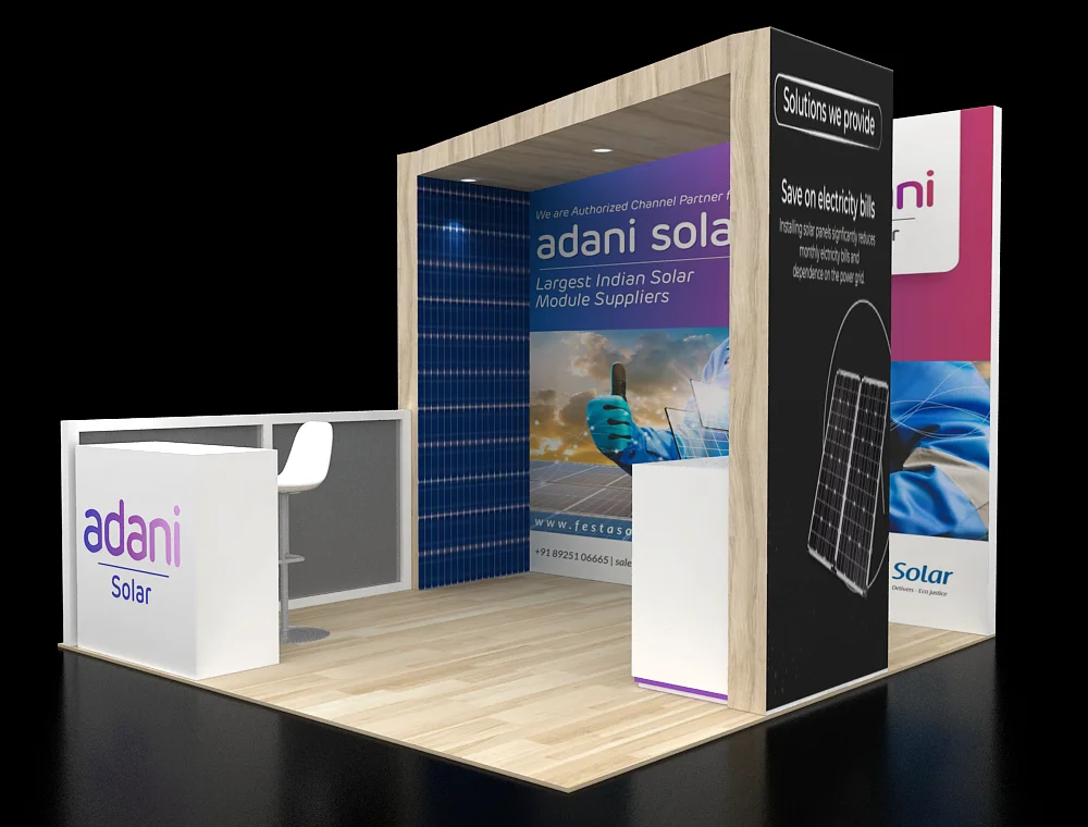Exhibit display 10x10 with branded reception