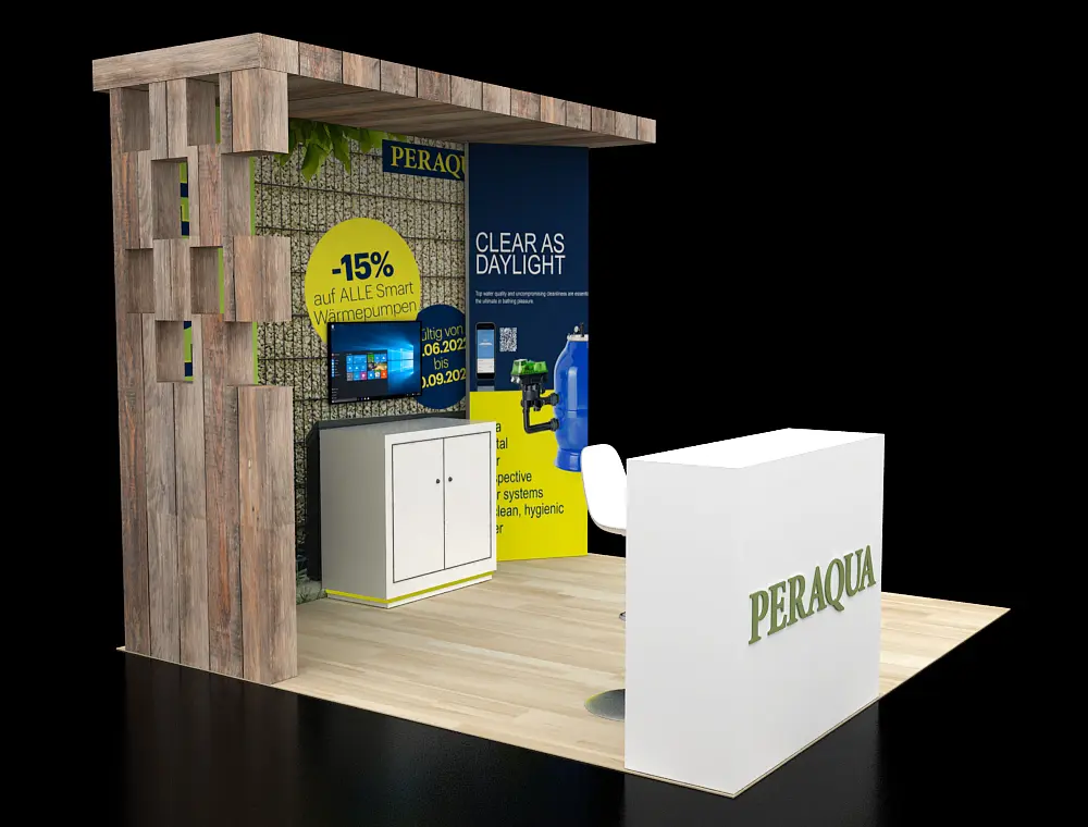 10x10 trade booth with modular wall system