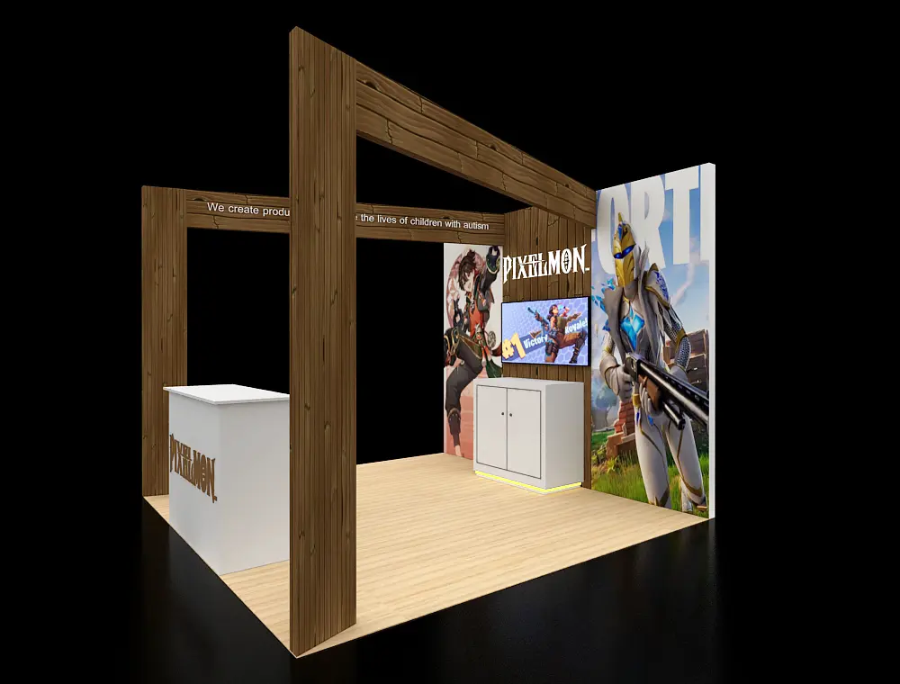 Exhibition booth 10x10 with LED lighting bar