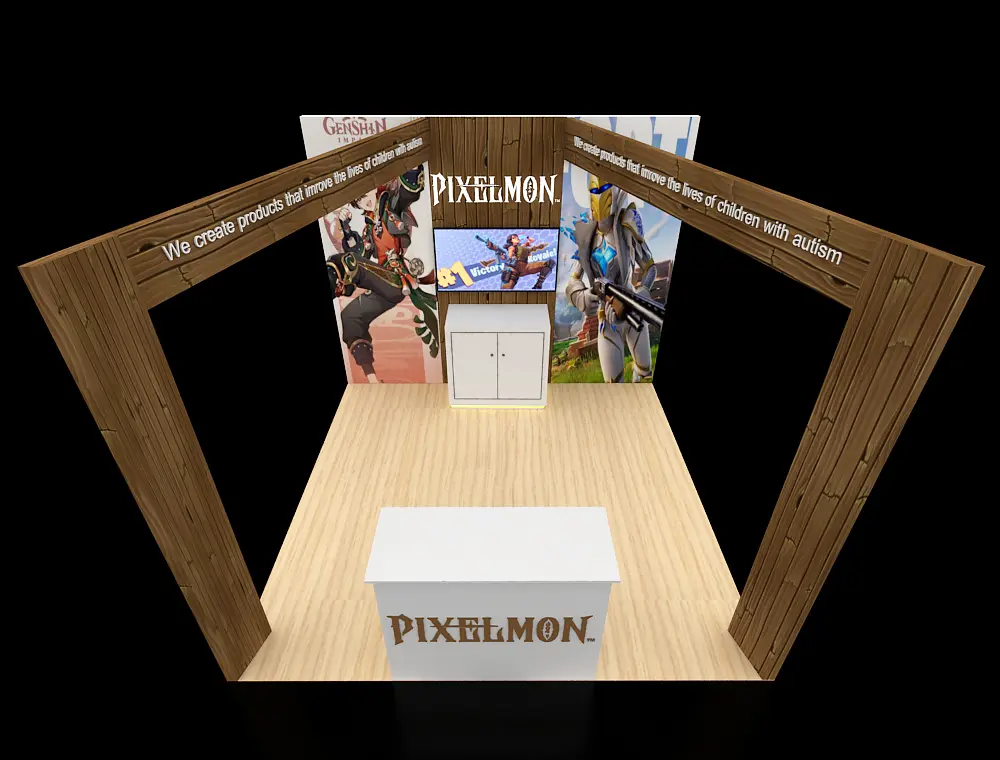 Exhibition booth 10x10 with LED lighting bar