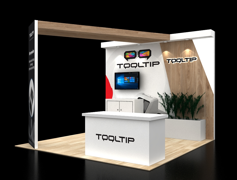 Trade show booth 10x10 with reception desk