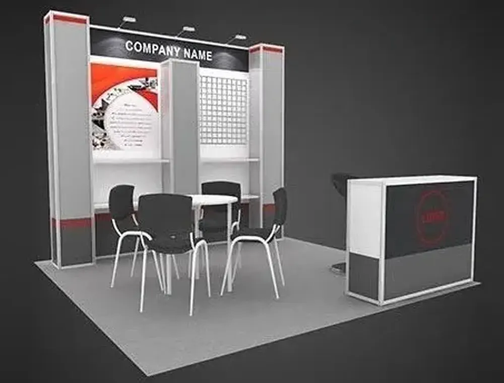 Trade fair booth 10x10 with lighted panels