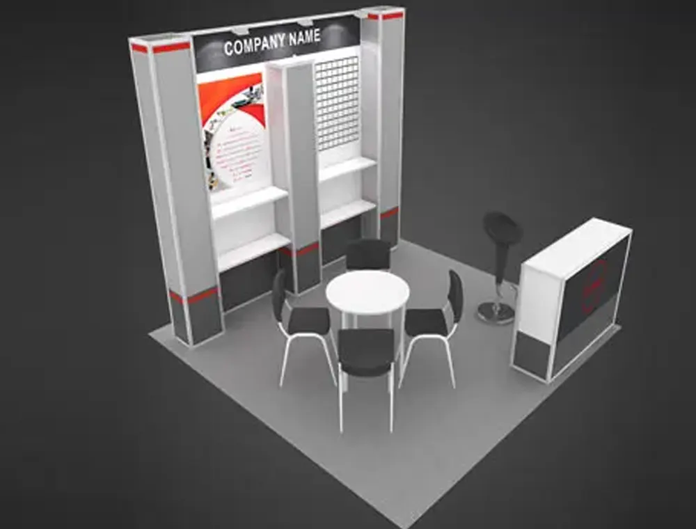 Trade fair booth 10x10 with lighted panels