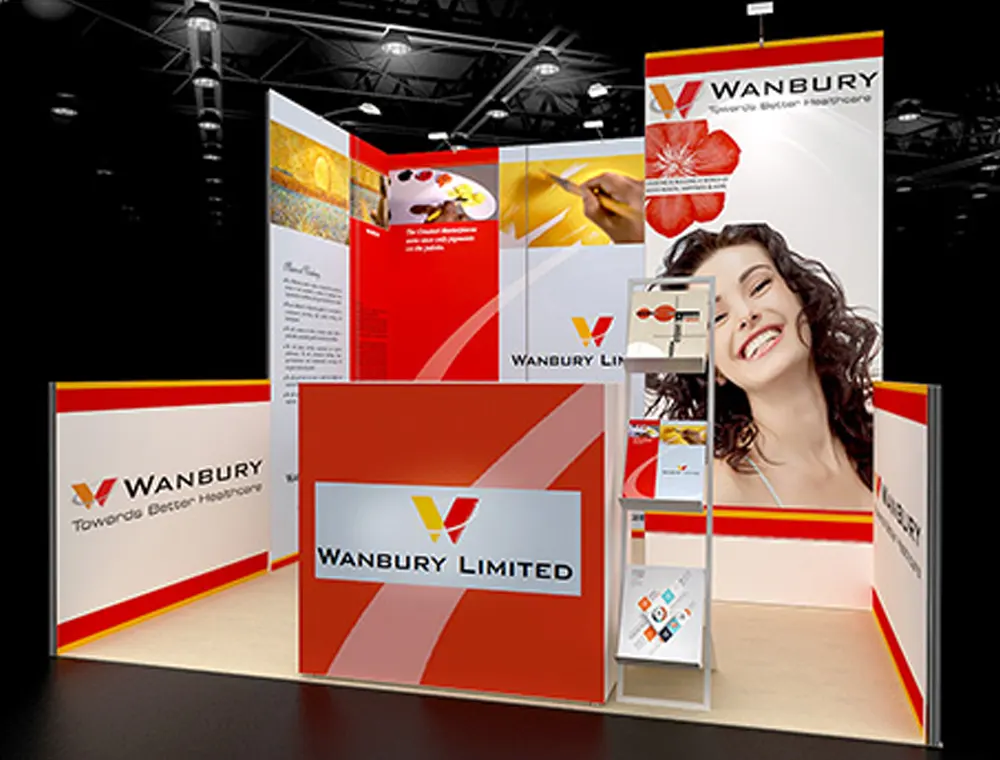 Trade show booth 10x10 with curved header