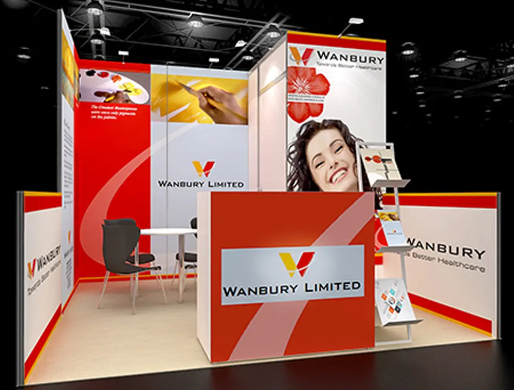 Trade show booth 10x10 with curved header