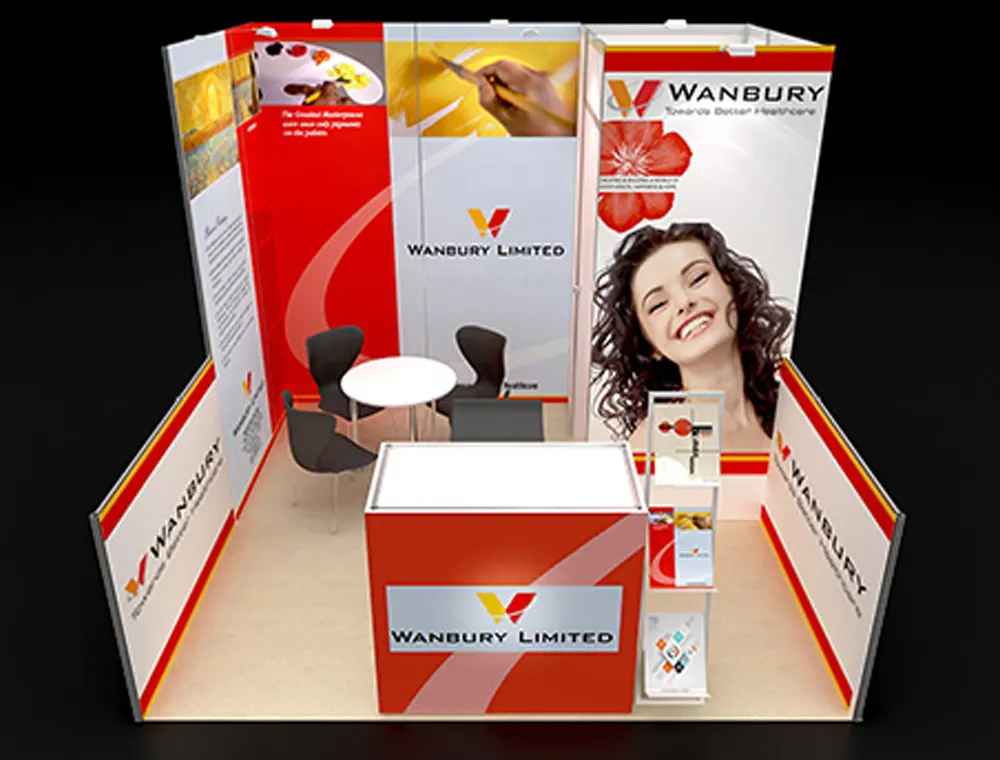 Trade show booth 10x10 with curved header