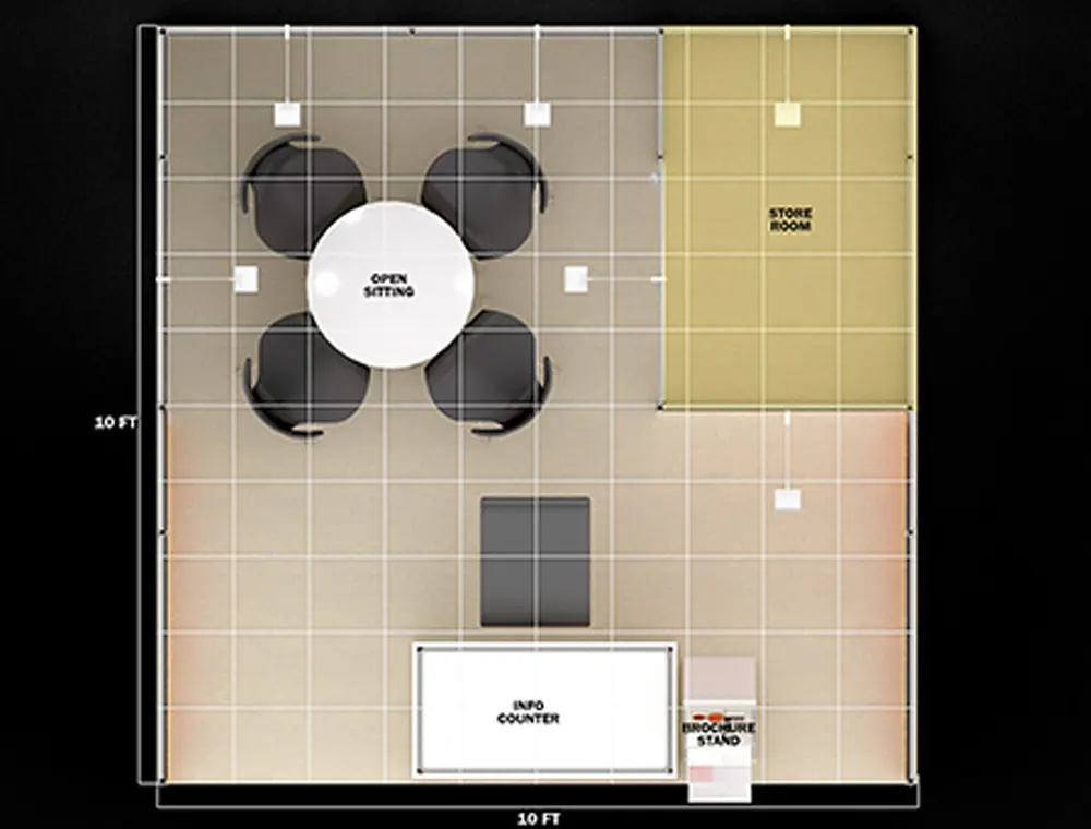 Trade show booth 10x10 with curved header