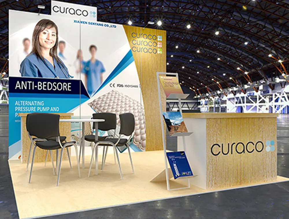 10x10 display booth with branded backdrop