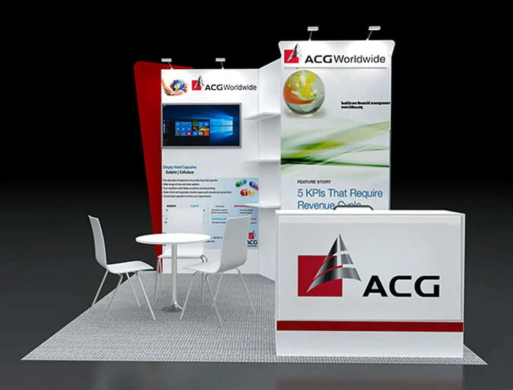 10x10 booth design with open side structure