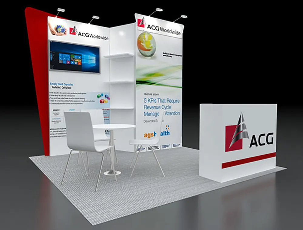 10x10 booth design with open side structure