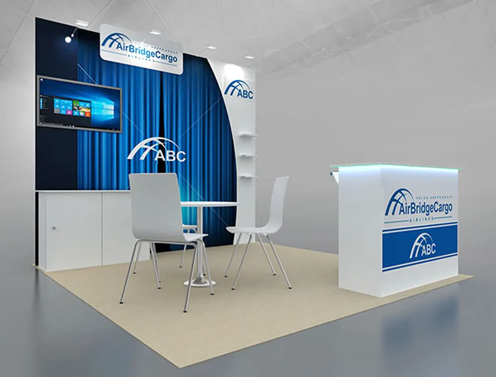 Trade fair booth 10x10 with monitor display