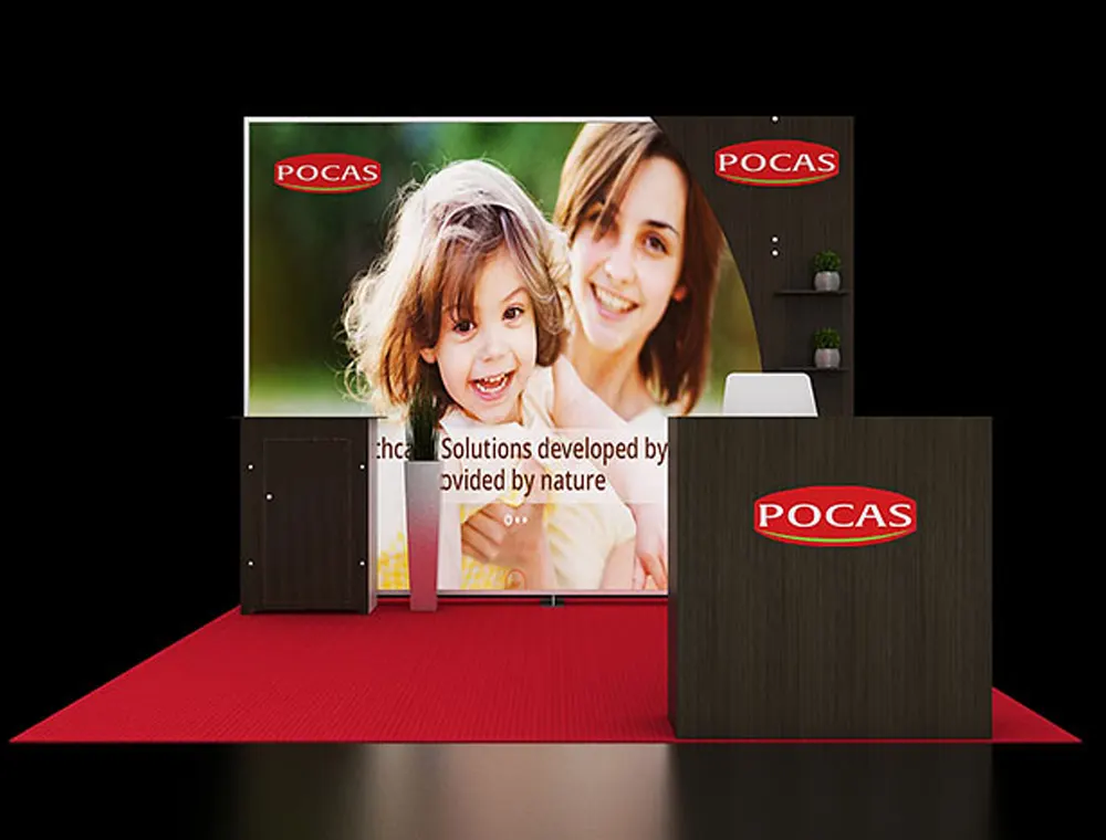 Exhibit stand 10x10 with modern back wall