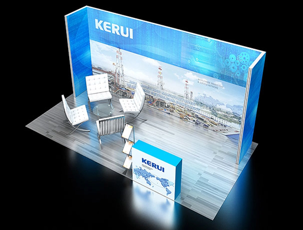 Branded 10x20 trade show booth with counters