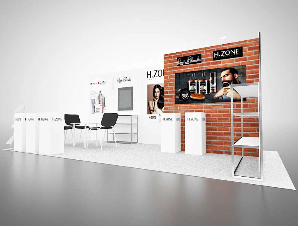 Stylish 10x20 exhibition booth with open layout