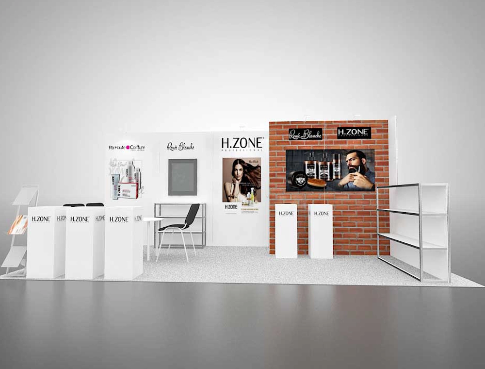 Stylish 10x20 exhibition booth with open layout