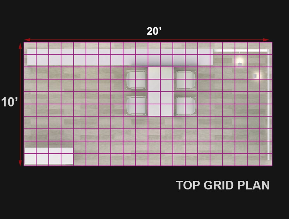 Contemporary 10x20 booth with digital screens