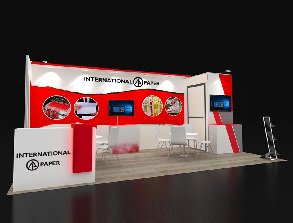Modular trade show booth with lighting features