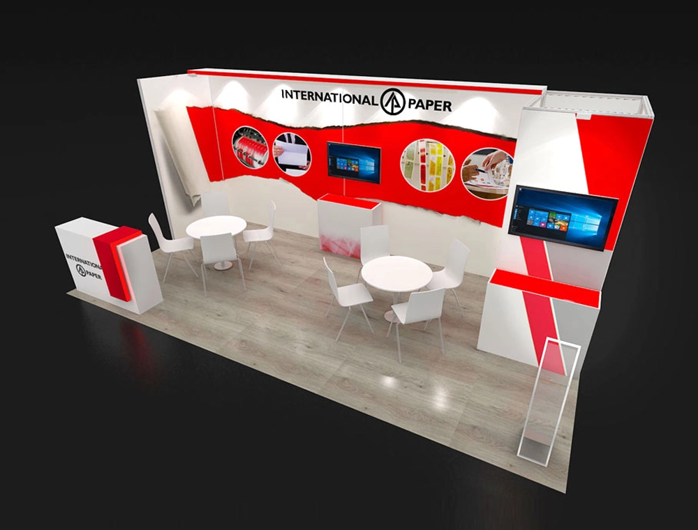 Modular trade show booth with lighting features