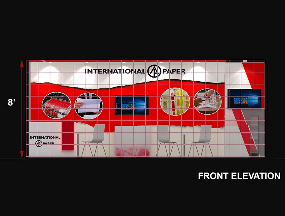 Modular trade show booth with lighting features