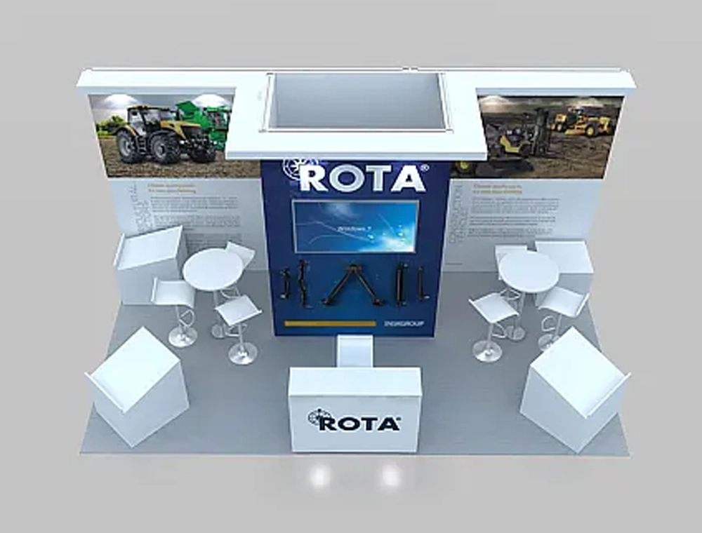 10x20 exhibit booth with promotional banners