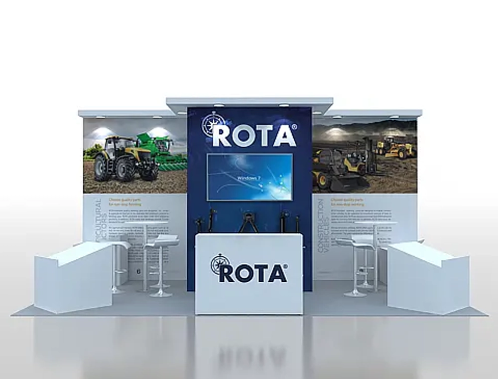 10x20 exhibit booth with promotional banners