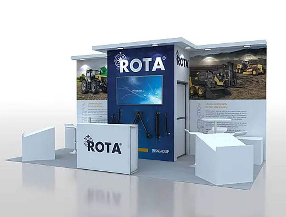 10x20 exhibit booth with promotional banners