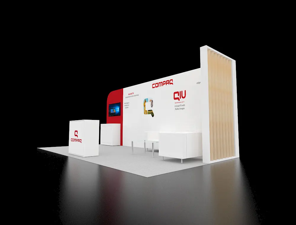 Modular trade show booth with product display