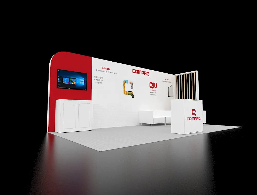 Modular trade show booth with product display