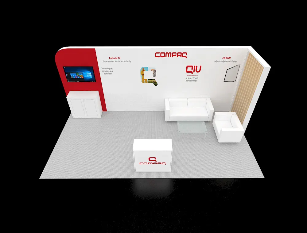 Modular trade show booth with product display