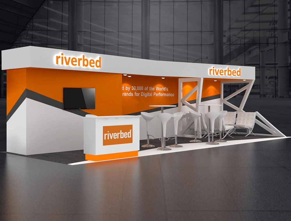 10x30 booth with illuminated signage