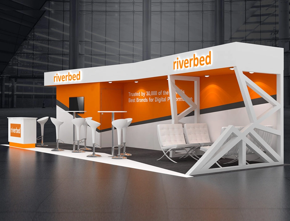 10x30 booth with illuminated signage