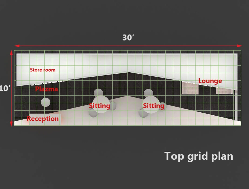10x30 booth with illuminated signage