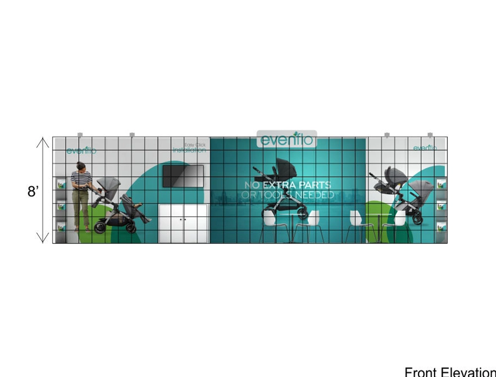 Exhibit booth 10x30 with graphic tower