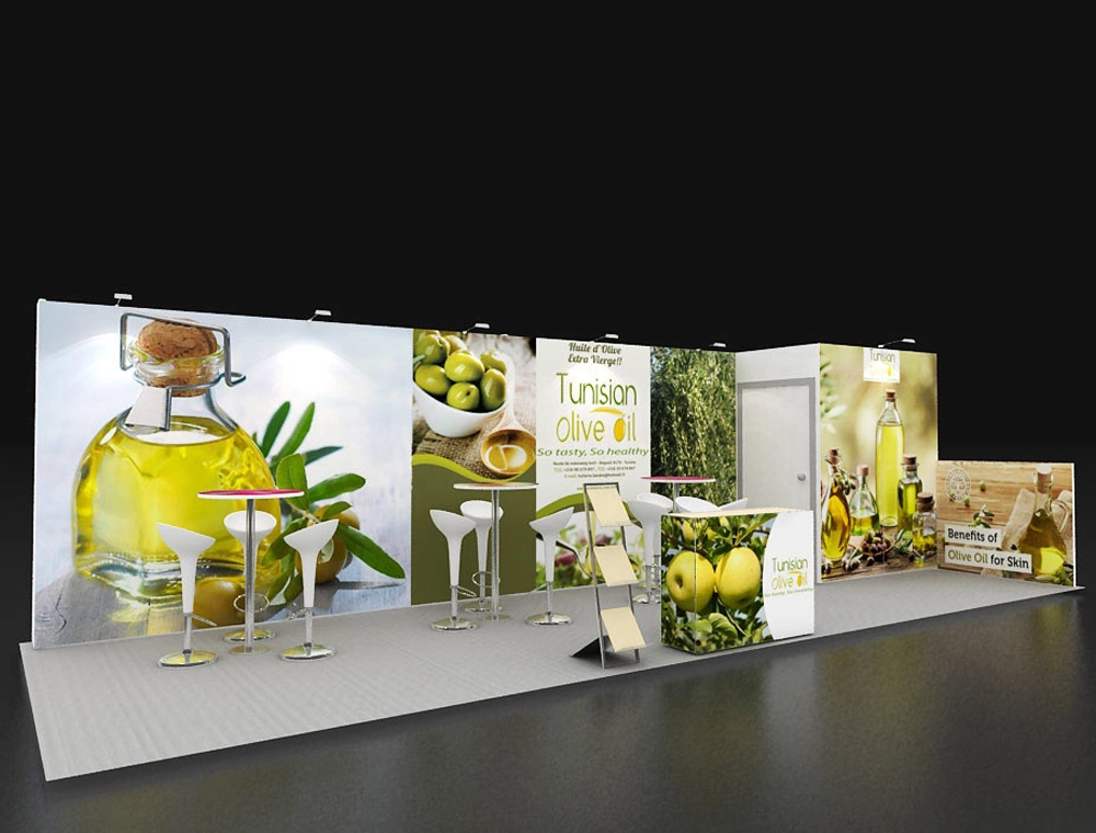 10x30 booth design with open seating