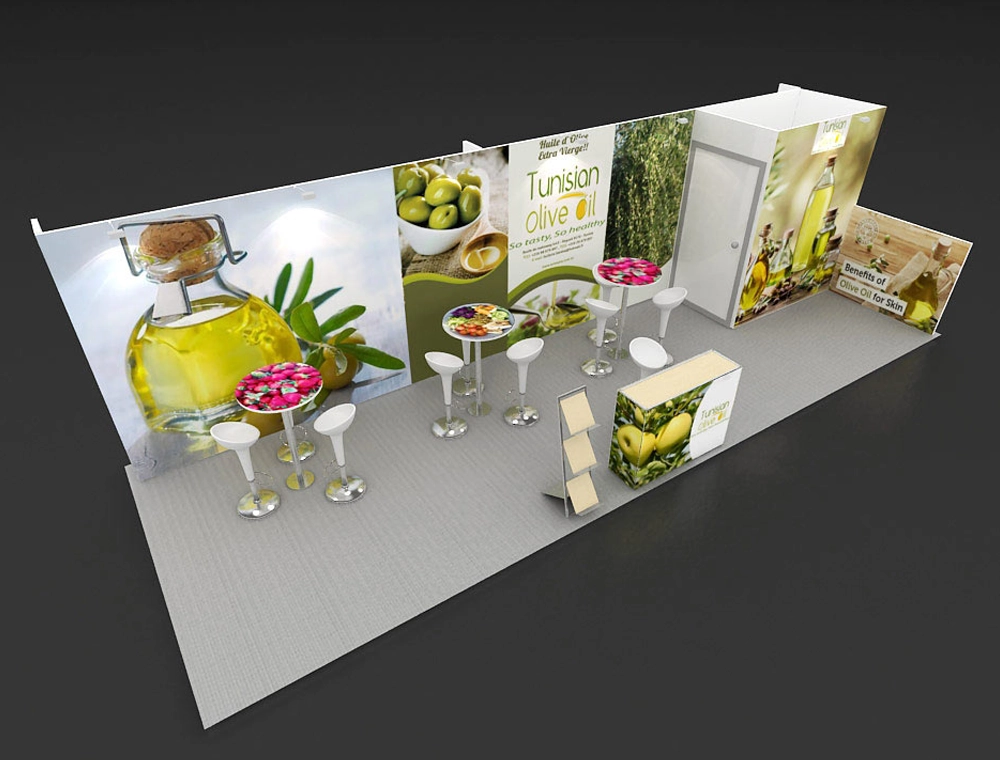 10x30 booth design with open seating