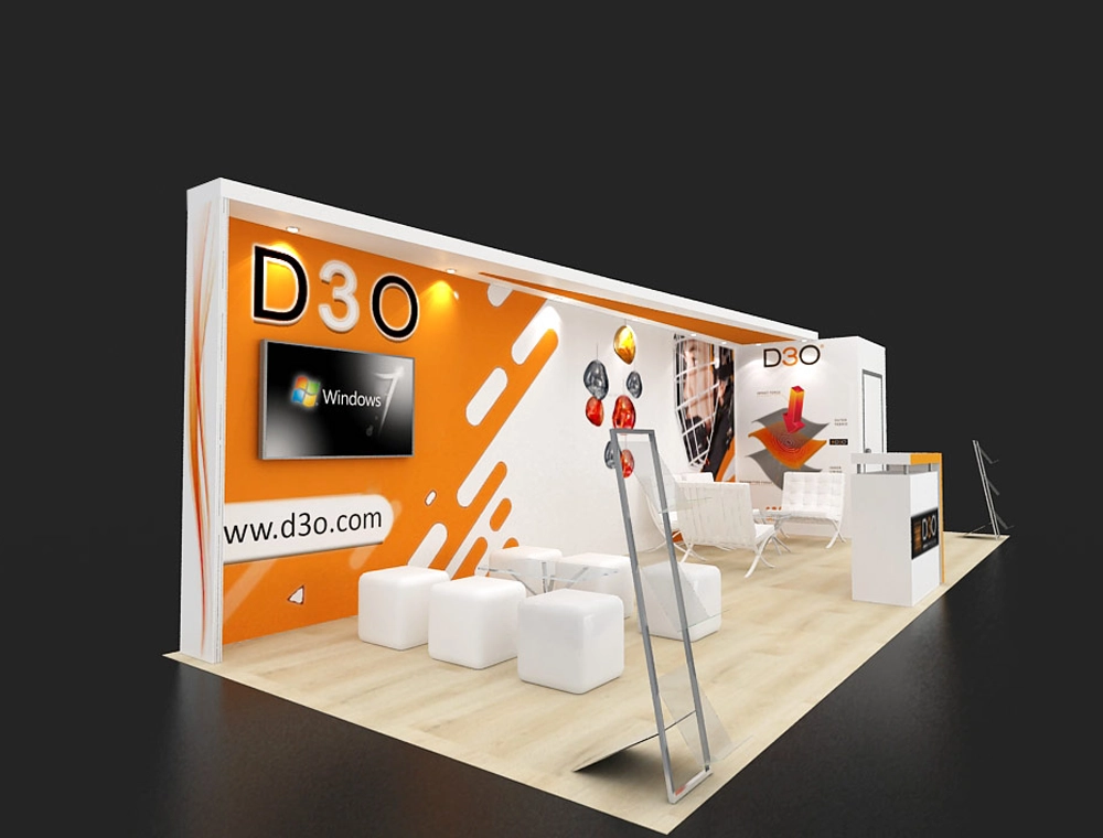 Trade fair booth 10x30 with product grid