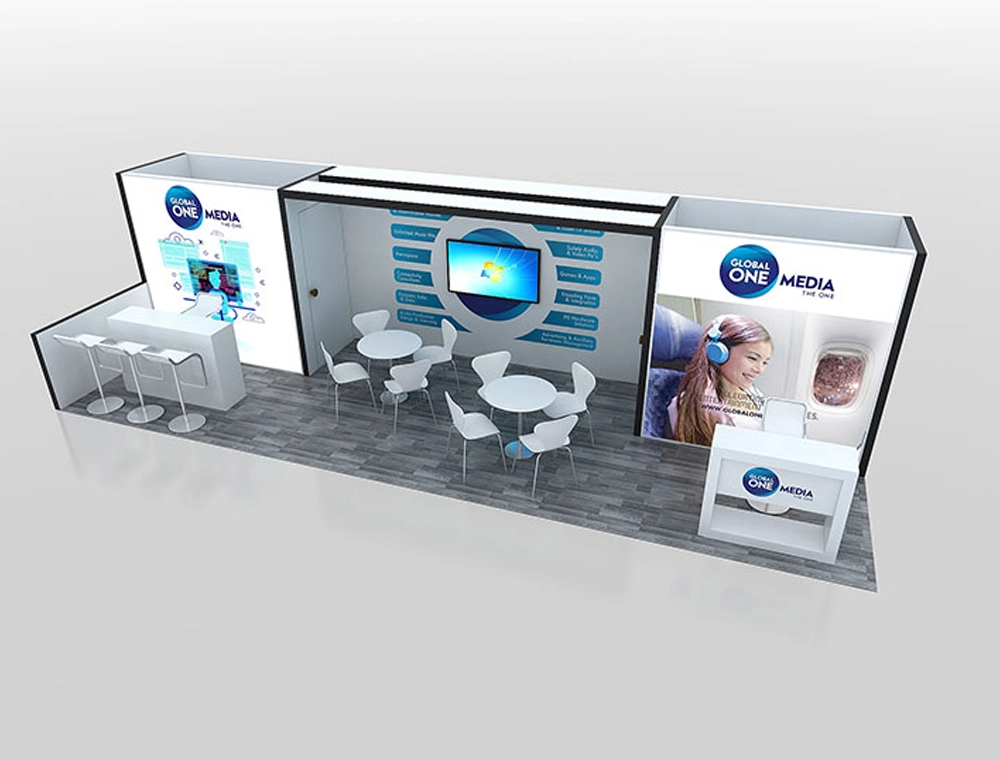 10x30 display with overhead banner sign