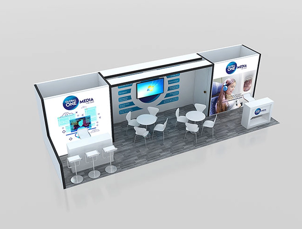 10x30 display with overhead banner sign