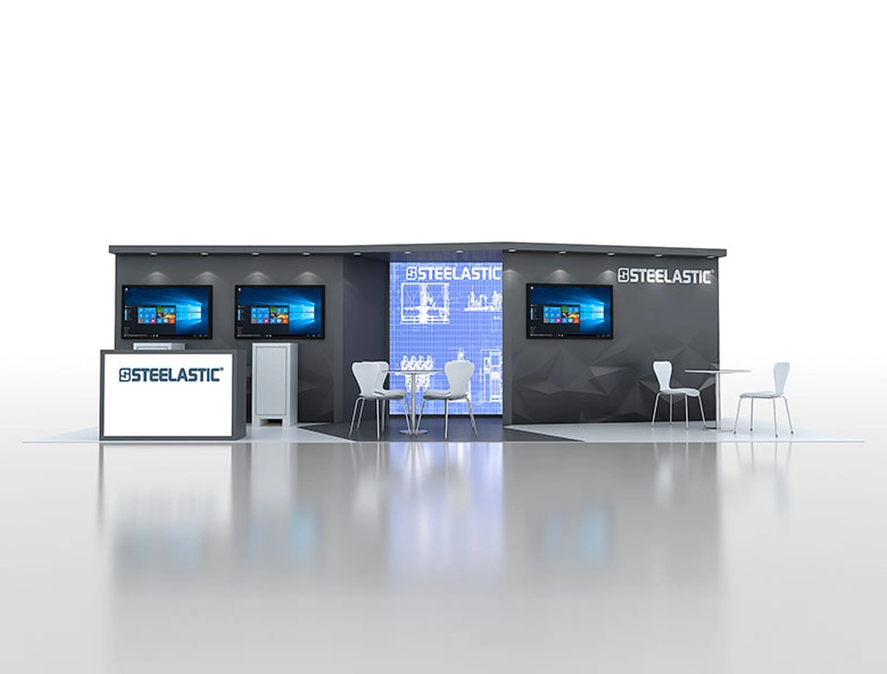 Exhibit 10x30 with demo counters and tower