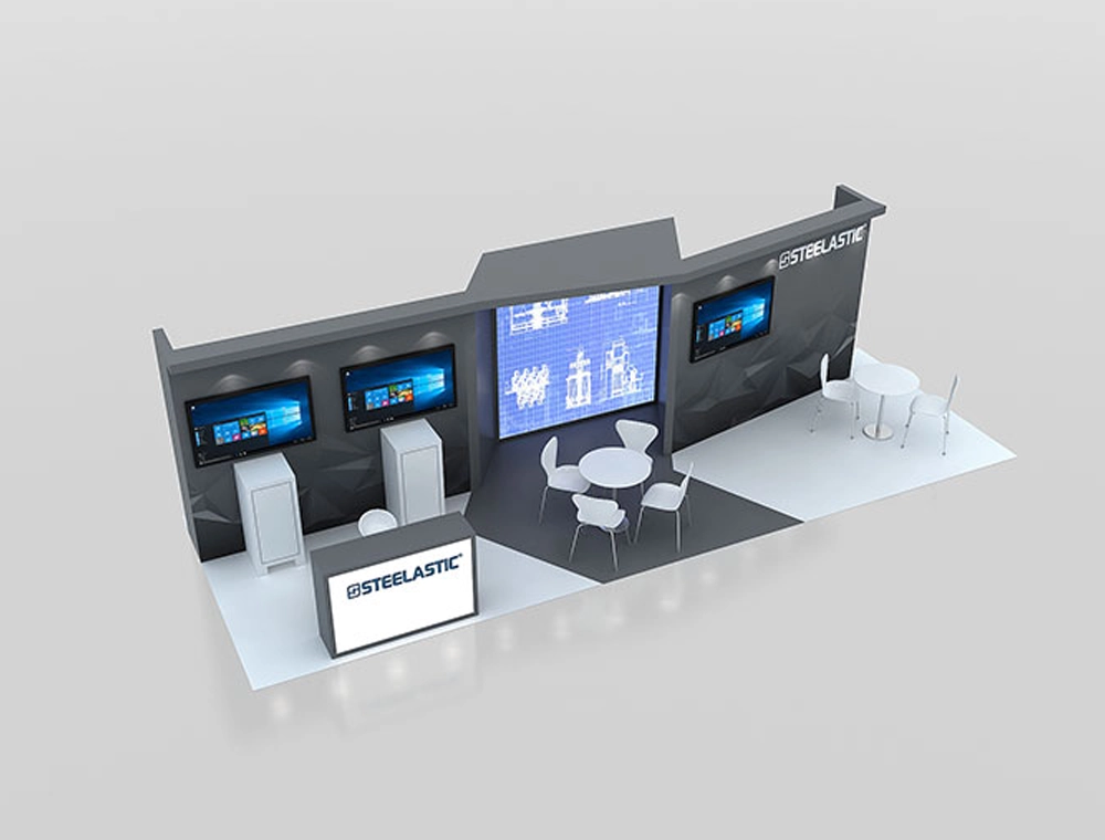 Exhibit 10x30 with demo counters and tower