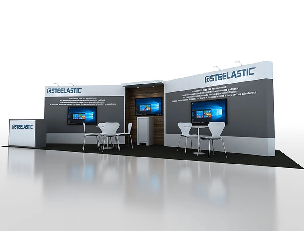 10x30 booth design with header light box