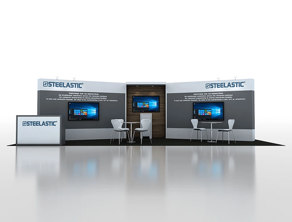 10x30 booth design with header light box