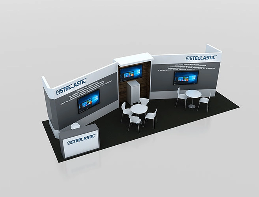 10x30 booth design with header light box