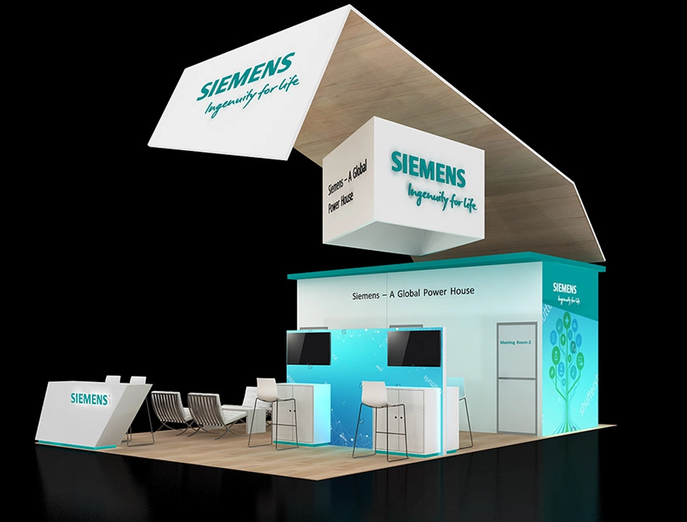 Exhibit 20x30 booth with dual LED signage