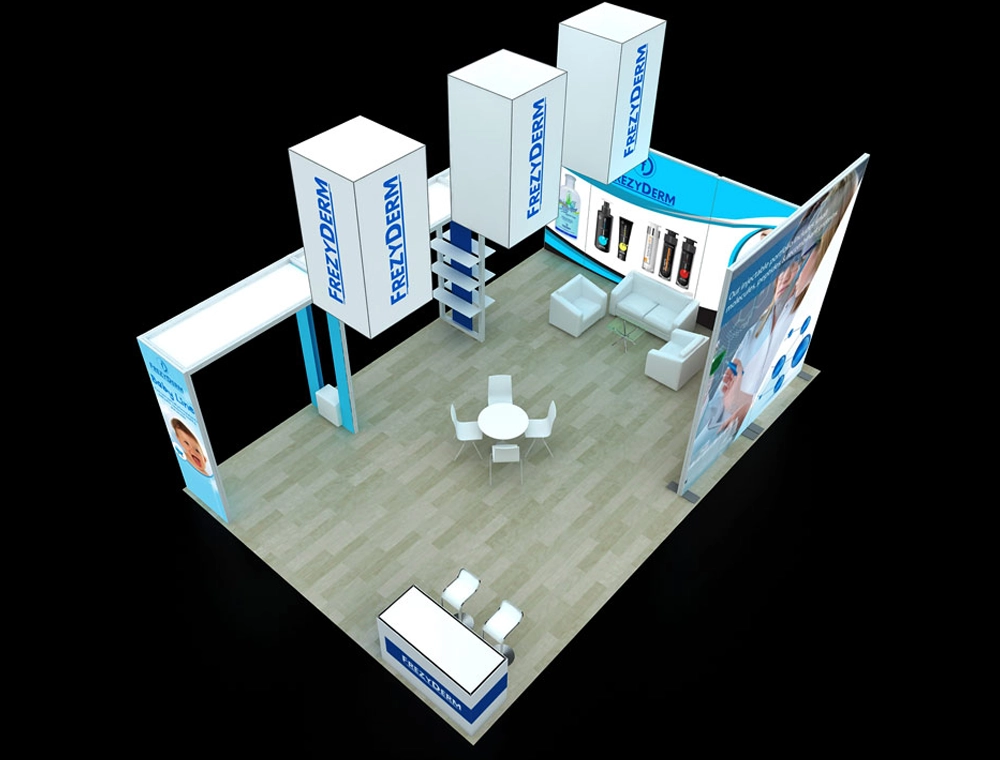 Exhibit 20x30 with illuminated reception desk