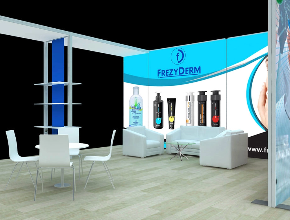 Exhibit 20x30 with illuminated reception desk