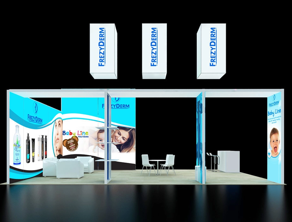 Exhibit 20x30 with illuminated reception desk
