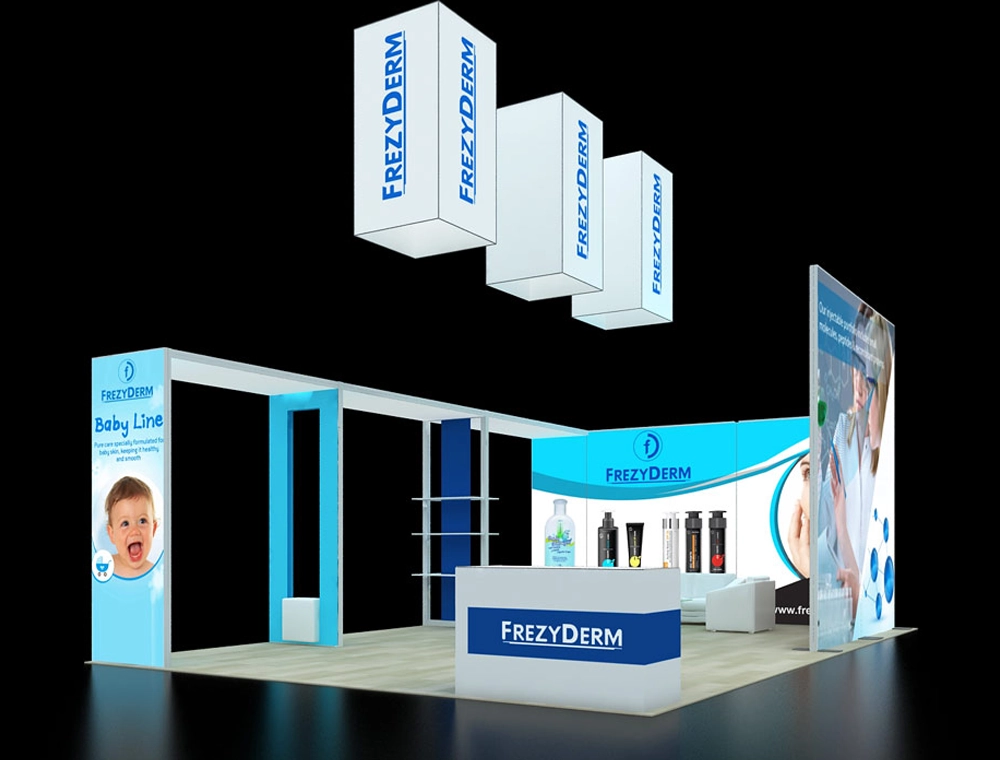 Exhibit 20x30 with illuminated reception desk