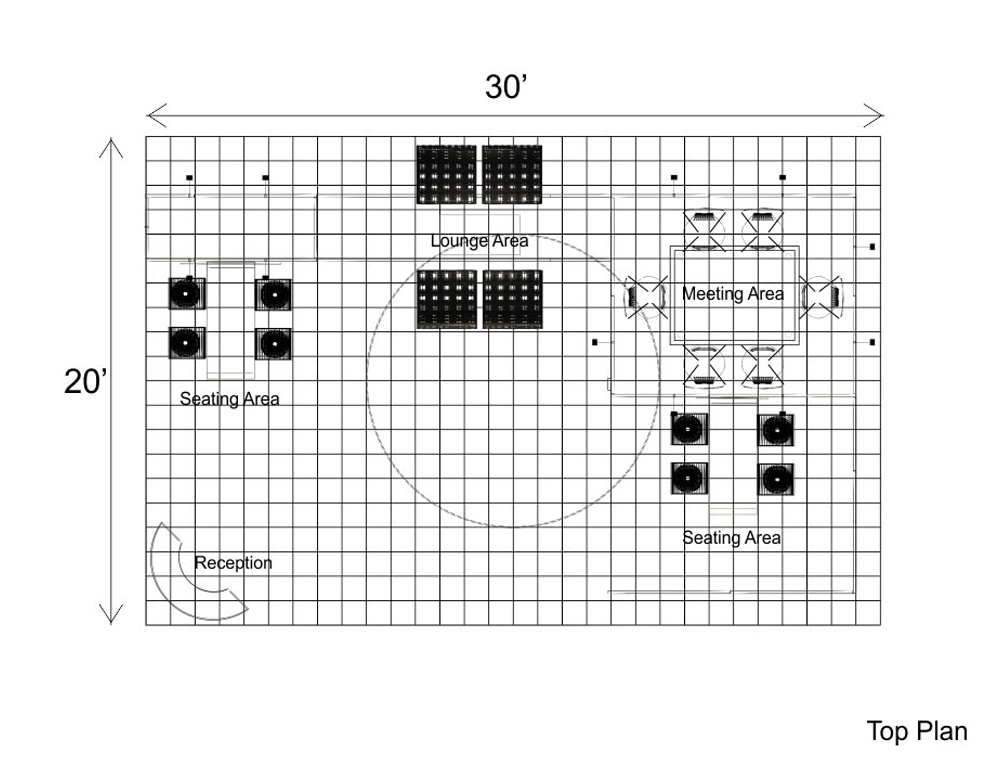 Exhibit booth 20x30 with modular wall system