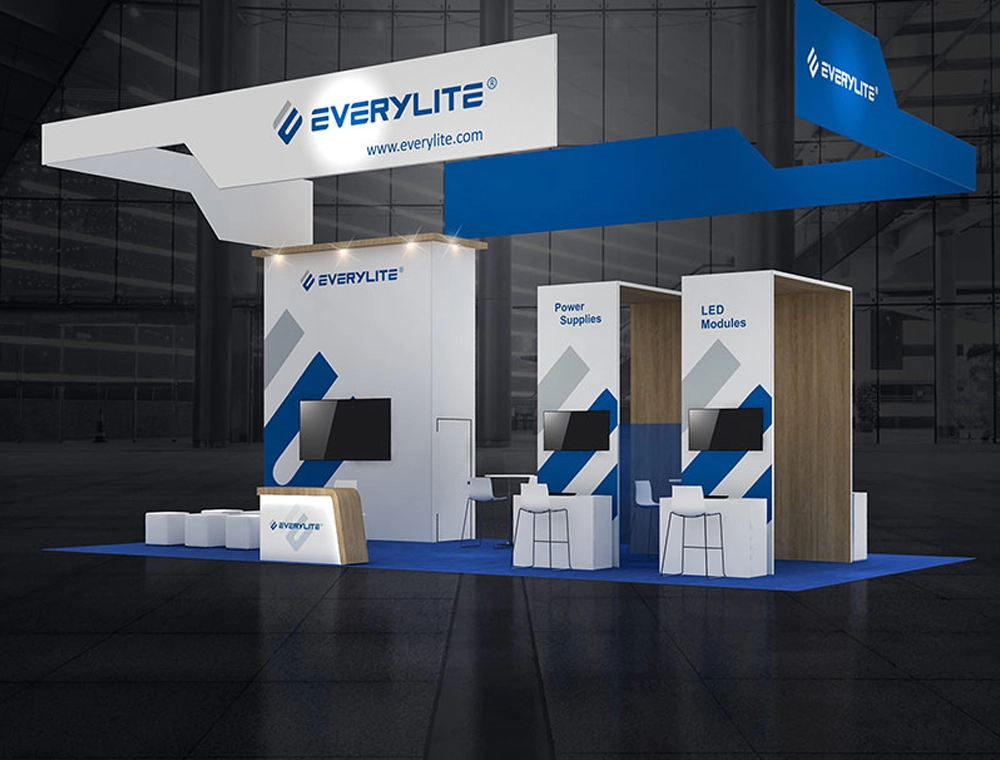 20x40 exhibit booth with engaging displays